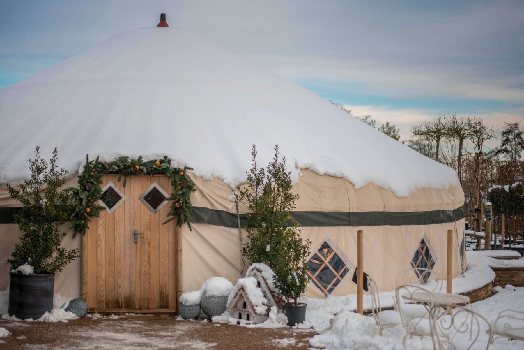 snowy yurt