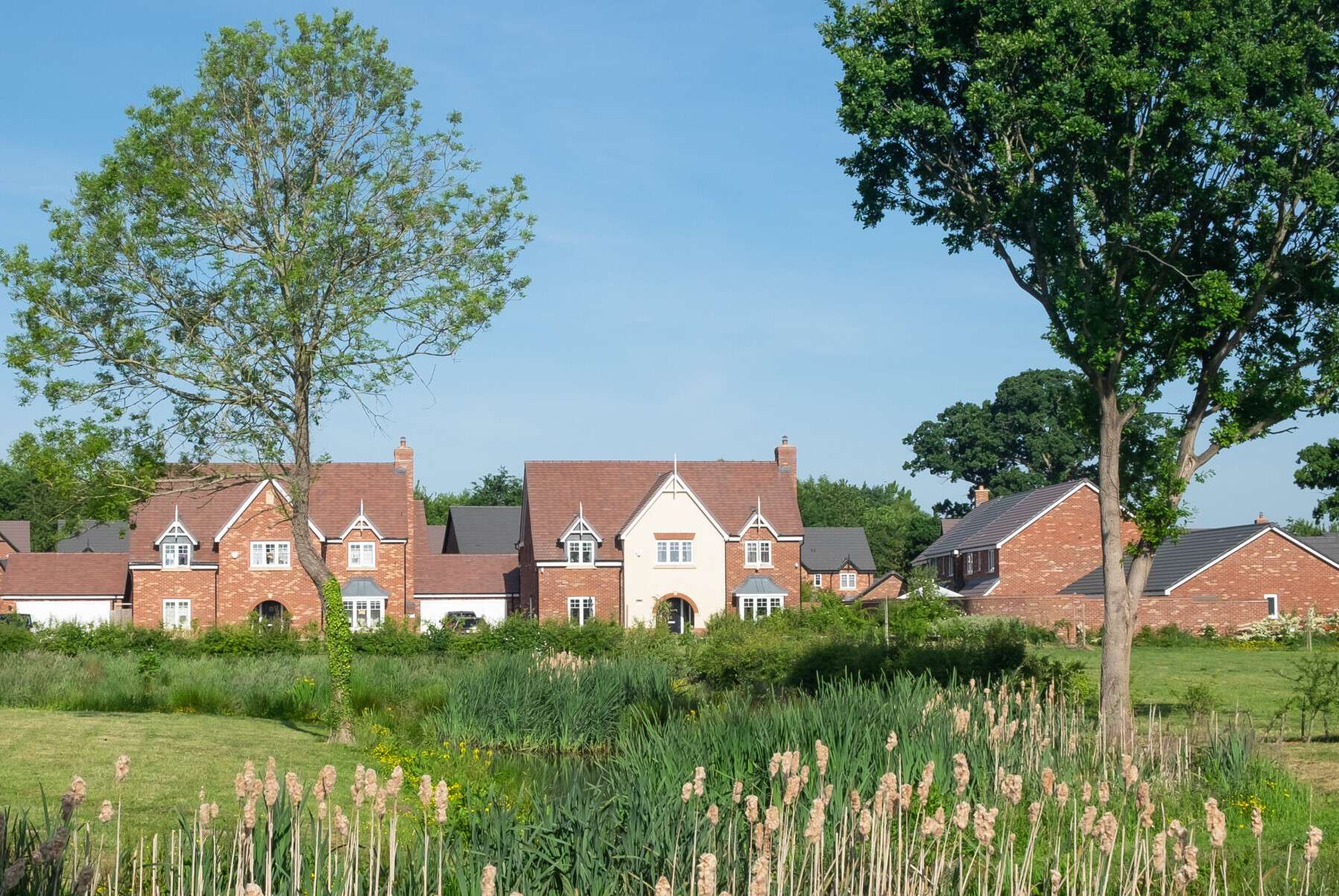 new housing estate set in parkland in Shropshire, UK