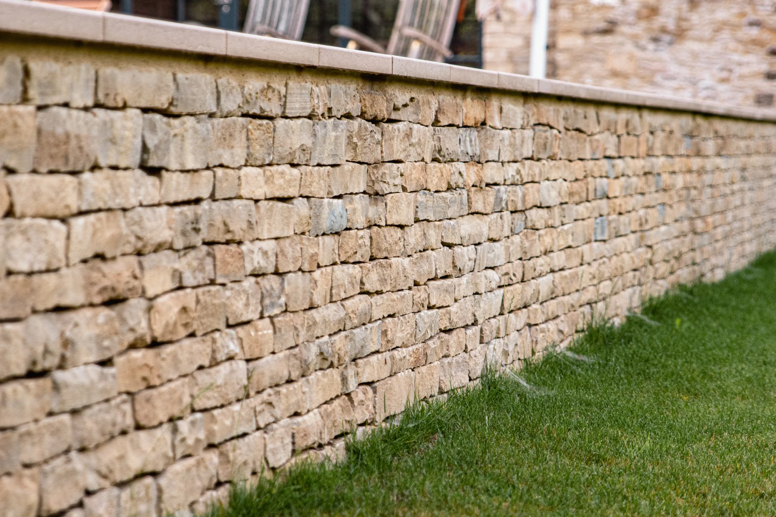 Minimalist garden with pool, paving, and surrounding greenery