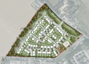 Silver End Landscape Assessment – Proposed urban extension with woodland edge and street tree planting in Essex Conservation Area.